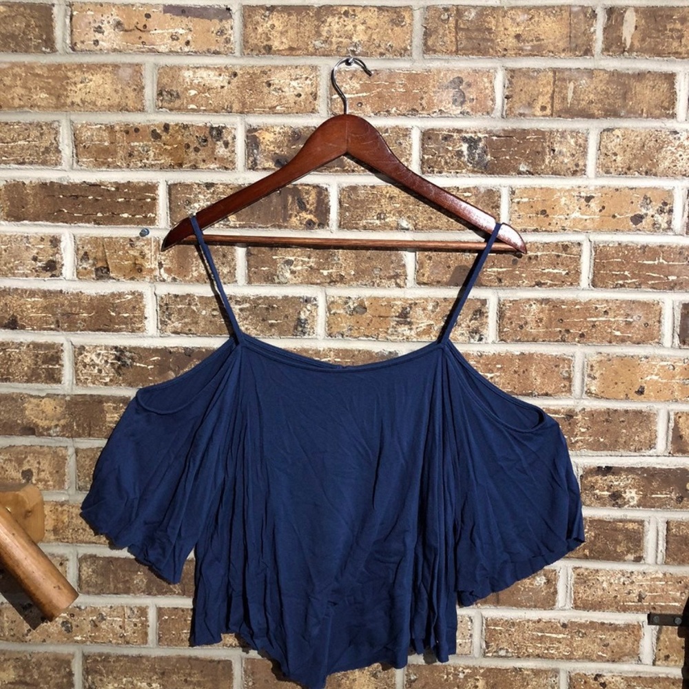 American Eagle Navy Blue soft and sexy Off the shoulder Top